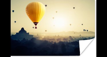 Poster Luchtballon - Mist - Myanmar - 30x20 cm