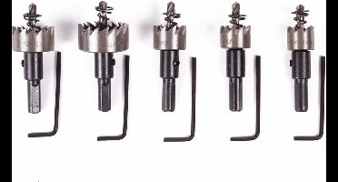 Hofftech 5-delige gatenzaagset - HSS sneldraaistaal - 16-30 mm - slijtvast en duurzaam