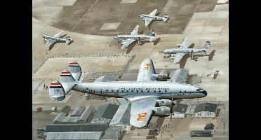 Thijs Postma - TP Aviation Art - Poster - Lockheed L-049 Constellation Schiphol - 50x70cm