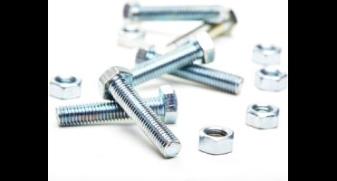 Homefix - Metaalschroef + moer - platkop verzinkt - 3.0 x 20 mm. - inhoud 20 stuks.