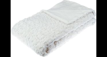 Krullend bont plaid - 180 x 230 cm - Ecru