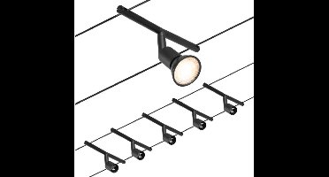 Paulmann Salt Kabelverlichting - Basisset - 5x10W | GU5,3 | 230/12V - Mat Zwart