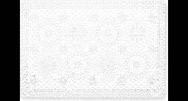 Unique Living | Placemat Floral | Rechthoekig | Polyester | Wit | 30x45cm