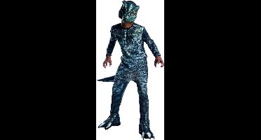 Rubies - Dinosaurus Kostuum - Jurassic World Velociraptor Dinosaurus Kind Kostuum - Blauw, Grijs - Maat 128 - Carnavalskleding - Verkleedkleding