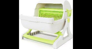 NapZZZ Zelfreinigende Kattenbak Lime groen - 50x50x46 cm