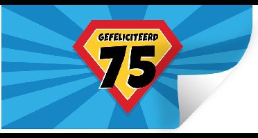 Muurstickers - Sticker Folie - Jubileum - 75 jaar - Superheldencape - 40x20 cm - Plakfolie - Muurstickers Kinderkamer - Zelfklevend Behang - Zelfklevend behangpapier - Stickerfolie