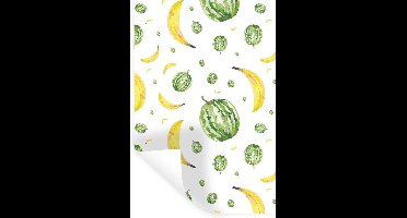 Muurstickers - Sticker Folie - Bananen - Meloenen - Sjablonen - 20x30 cm - Plakfolie - Muurstickers Kinderkamer - Zelfklevend Behang - Zelfklevend behangpapier - Stickerfolie