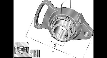 INA Spanlagerblok gietijzer - PSFT25-XL