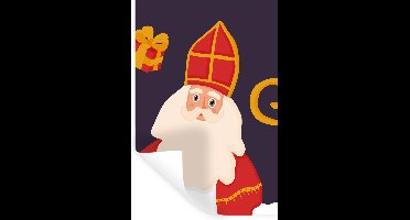 Muurstickers - Sticker Folie - Sinterklaas - Staf - Sint - Kinderen - Jongens - Meisjes - Kids - 20x30 cm - Plakfolie - Muurstickers Kinderkamer - Zelfklevend Behang