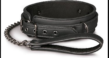 EasyToys - Fetish Halsband met Riem - Duurzaam - Kunstleer - BDSM - Bondage - BDSM Toys - Rollenspel - Verkleedkleding - Rollenspel Erotiek - Puppy Play - Erotisch Spel - Zwart