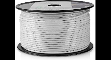 Nedis Coaxkabel op Haspel - RG6T - 75 Ohm - Dubbel Afgeschermd - ECA - 100.0 m - Coax - PVC - Wit - Rol
