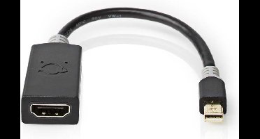 Nedis Mini DisplayPort-Kabel - DisplayPort 1.4 - Mini-DisplayPort Male - HDMI Output - 48 Gbps - Verguld - 0.20 m - Rond - PVC - Antraciet - Window Box