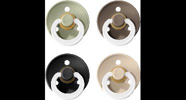 Bibs fopspeen - maat 2 6-18 maanden - 4 stuks - sage - dark oak - black - vanilla glow in the dark