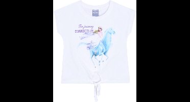 Wit T-shirt met binding aan de voorkant FROZEN / 5 jaar 110 cm