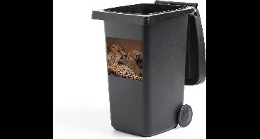 Container sticker Cheeta moeder en welp - 40x40 cm - Kliko sticker