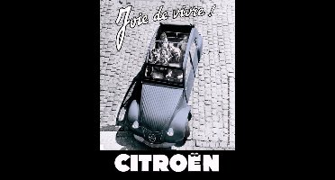 metalen wandplaat Citroën 2cv joie de vivre! 30x40 cm