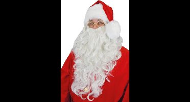 Pruik en baard lang kerstman