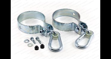 Schommelhaak rond met karabijnhaak 100mm(2 stuks) + Bevestigingsmateriaal