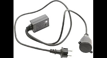 Lumineo Knipperlichtadapter voor kerst zwart 140 cm - Kerstverlichting Timer