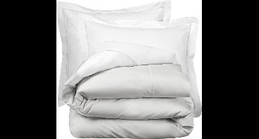 De Witte Lietaer Dekbedovertrek Katoen Perkal Bumblebee - Lits Jumeaux - 240 x 220 cm - Zilver