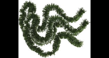 Kerstslinger - 2x stuks - glitter groen - folie - 180 x 7 cm - kerstboom versiering/guirlandes