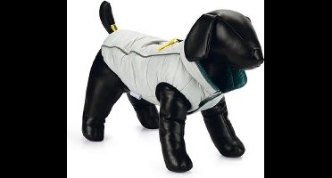 Beeztees Maly - Hondenjas - Waterafstotend - Twee kanten draagbaar - Kleur: Lichgrijs/Groen - 24 cm