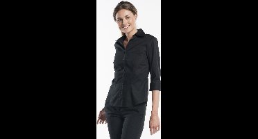 Chaud Devant Dames Zwart Stretch 3/4 Sleeve Blouse L