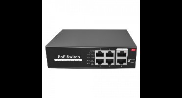8 poorten PoE Switch met 2 uplink poorten (totaal 10 poorten)