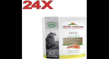 Almo Nature HFC - Kattenvoer - Maaltijdzakje Kip & Zalm - 24x55gr
