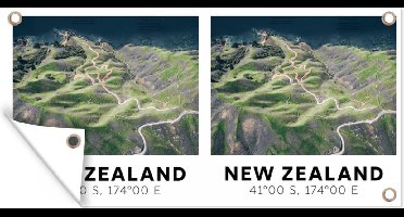 Tuinposter Nieuw Zeeland - Water - Rots - Zee - 60x30 cm - Tuindoek