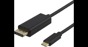 Deltaco USBC-DP100 USB-C naar DisplayPort Kabel - 4K UHD - 3D - 1 meter - Zwart