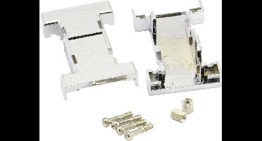 TRU COMPONENTS TC-2523000 D-sub adapterbehuizing Aantal polen: 9, 9 Kunststof, gemetalliseerd 180 ° Zilver 100 stuk(s)