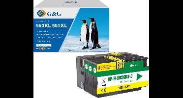 G&G Inktcartridge voor HP 950XL /951XL -  /Zwart/Cyaan/Magenta/Geel/ Hoge Capaciteit / 4-Pack