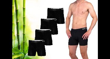 Bamboo Elements - Ondergoed Heren - 4 Stuks - Boxershort Heren - Zwart - L - Bamboe Boxershorts voor mannen - Bamboe Ondergoed Heren