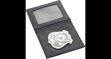 Smiffys Politie badge penning in portefeuille - carnaval/verkleed spullen - voor bij uw kostuum