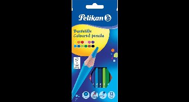 Pelikan kleurpotloden rond, etui met 12 stuks in geassorteerde kleuren