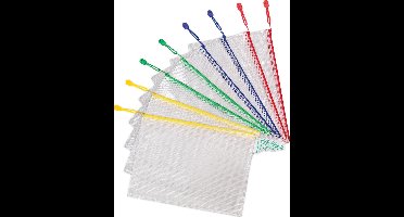 Tarifold opbergtas met rits, ft A4, pak van 8 stuks in geassorteerde kleuren 5 stuks