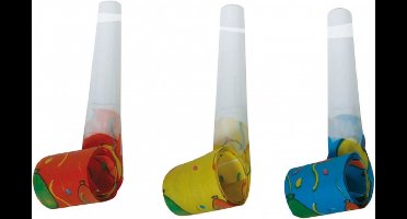 Papieren roltongen / feest toetertjes - 20x - blaastoeters - kunststof/papier - kinder verjaardag - feestartikelen