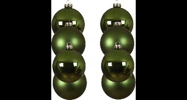 Decoris kerstballen - 8x st - groen - D10 cm - glas - kerstversiering