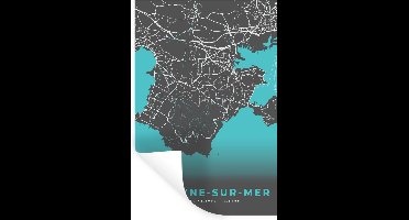 Muurstickers - Sticker Folie - Plattegrond - La Seyne-sur-mer - Frankrijk - Kaart - Stadskaart - 20x30 cm - Plakfolie - Muurstickers Kinderkamer - Zelfklevend Behang - Zelfklevend behangpapier - Stickerfolie