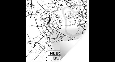 Muurstickers - Sticker Folie - Kaart - Neuss - Plattegrond - Stadskaart - 30x30 cm - Plakfolie - Muurstickers Kinderkamer - Zelfklevend Behang - Zelfklevend behangpapier - Stickerfolie