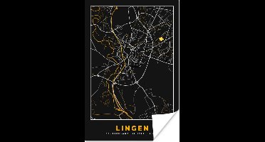 Poster Lingen – Stadskaart – Gold – Plattegrond – Stadskaart – Kaart - Duitsland - 20x30 cm