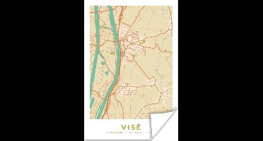 Poster Plattegrond - België - Kaart - Vintage - Visé - Stadskaart - 20x30 cm