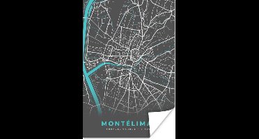 Poster Montélimar - Frankrijk - Stadskaart - Kaart - Plattegrond - 20x30 cm