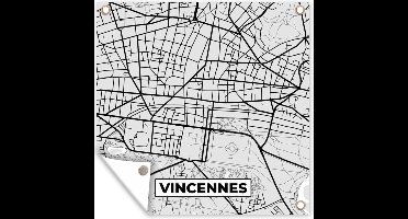 Tuinposters Kaart – Stadskaart – Vincennes - Plattegrond – Frankrijk - 50x50 cm - Tuindoek