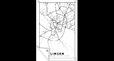 Tuindecoratie Lingen - Plattegrond - Kaart - Stadskaart - 40x60 cm - Tuinposter - Tuindoek