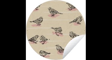 Tuincirkel Vogel - Mus - Patronen - 150x150 cm - Ronde Tuinposter - Buiten