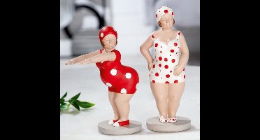 2 Figuren dames  "Becky" rood/wit