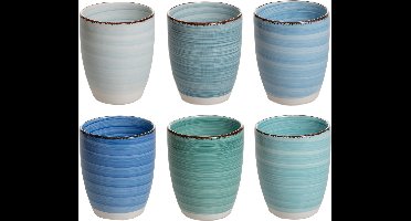 Studio Tavola Bekers Ocean Blue 350 ml - 6 stuks