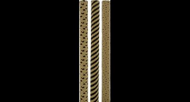 Eco Kraft Extra Sterk Geschenkpapier Cadeaupapier – Bruin en Zwart – 70 cm x 2 meter - 3 Rollen